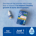 Mommy's Bliss Organic Baby Vitamin D Drops, No Artificial Color, 0.11 Fl Oz | Vitamin D3 that promotes healthy growth and bone development in newborns and up; 100 servings per pack