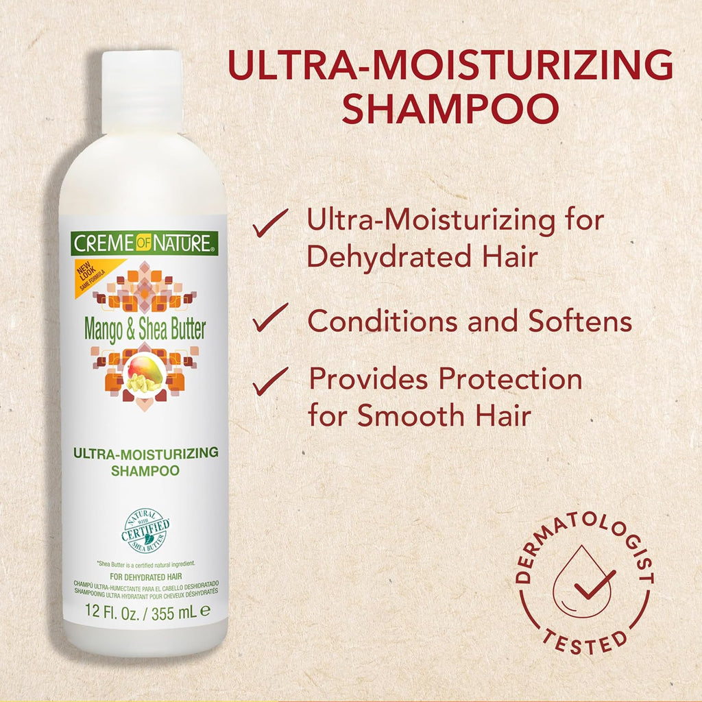 Buy now Creme of Nature Shampoo with Mango & Shea Butter, Ultra Moisturizing for Dry Dehydrated Hair, 12 Fl Oz at indiglob india