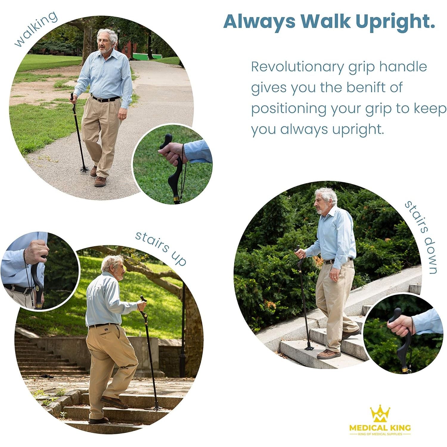 Buy now Walking Cane for Men and Women - Special Balancing Stick With 10 Adjustable Heights - Self Standing, Folding, Portable, Collapsible, and Comfortable at indiglob india