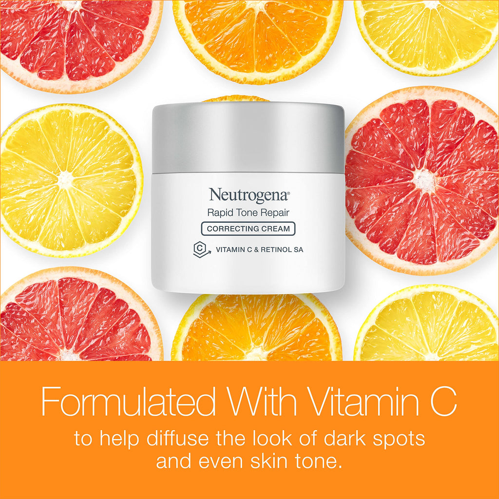 Buy now Neutrogena Rapid Tone Repair Retinol + Vitamin C Face Moisturizer, Dark Spot Corrector, Anti-Aging Face Cream for Even Tone 1.7 oz + Trial Size Hydro Boost Facial Cleanser, 0.5 fl. oz at indiglob india