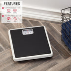 Taylor Analog Bathroom Scale for Body Weight, 300 lb Capacity, White/Black