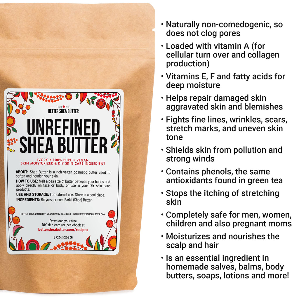 Buy now Raw Shea Butter - 100% Pure African Unrefined Shea Butter for Hair | Skin Moisturizer for Face and Body | with Natural Smoky Scent | Use for Soap Base, DIY Whipped Lotion, Lip Balm - 8 oz Block at indiglob india