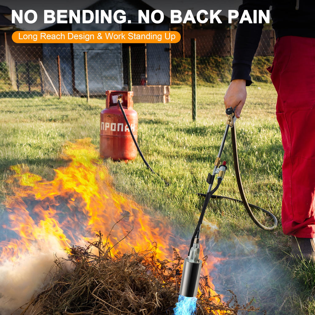 Propane Torch Kit Weed Burner 1,800,000 BTU, Built-in Igniter, 10FT Hose