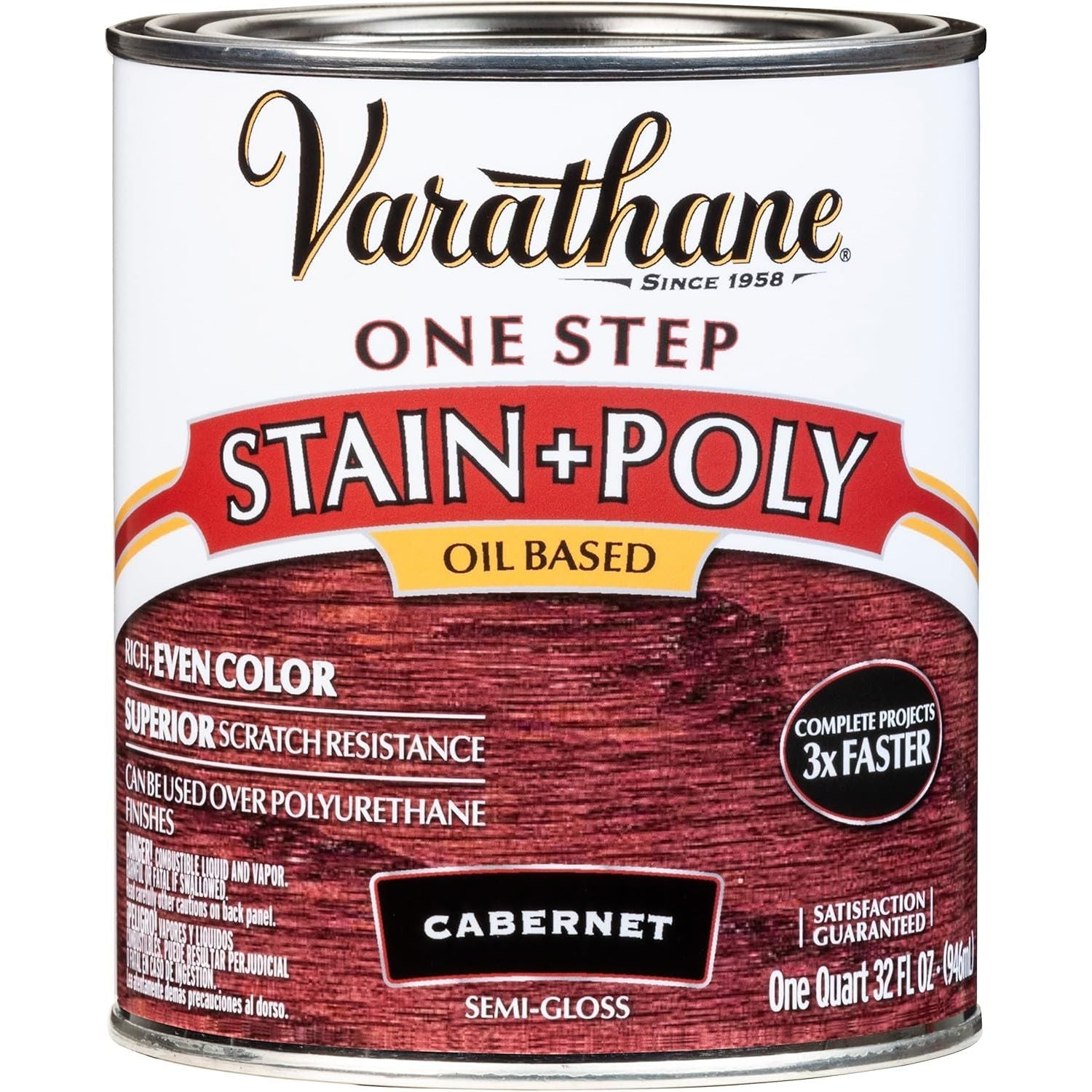 Buy now Varathane 225250H Oil-Based One Step Stain + Poly, Quart, Dark Walnut Quart (Pack of 1) Cabernet at indiglob india