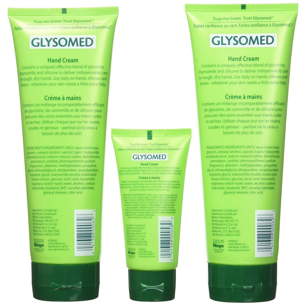 Buy now Glysomed Hand Cream Combo 3 Pack (2 X Large Tube 8.5 Fl Oz + 1 X Purse Size 1.7 Fl Oz) at indiglob india