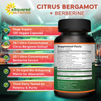 Citrus Bergamot with Berberine Supplement - 1400mg/Serving - 120 Capsules