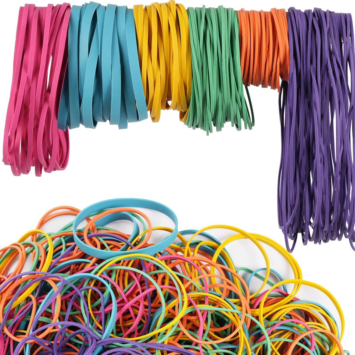 AMUU Rubber Bands Assorted Size 0.5lb size16,#19,size33size64,size117,4.8in