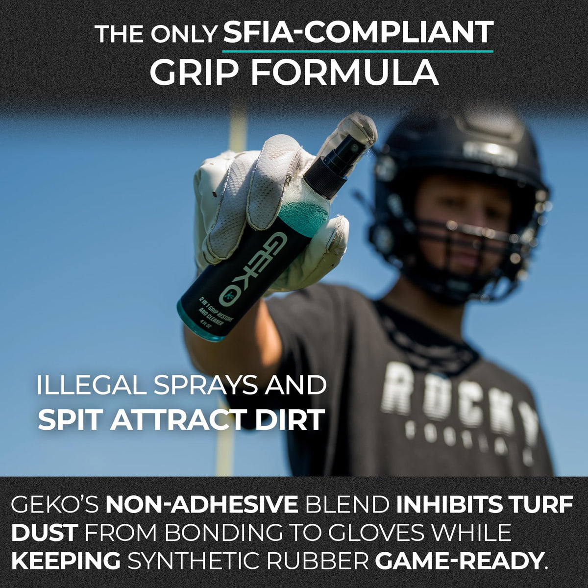Geko 2-in-1 Grip Restore & Cleaner – #1 Golf, Basketball, Football, Volleyball, and Baseball Grip Spray – Restores Grip, Shoe & Glove Traction, Removes Dirt & Oil, Restores Control & Consistency