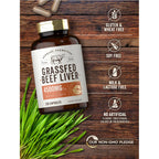 Carlyle Grass Fed Beef Liver Capsules | 4500mg | 250 Count | Desiccated Supplement | Non-GMO, Gluten Free | by Herbage Farmstead