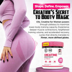 Old School Labs Creatine for Women with Collagen and BCAA, Unflavored | Post-Workout Supplement with 5g Creatine Monohydrate Powder, 2g Collagen & BCAA for Strength & Recovery