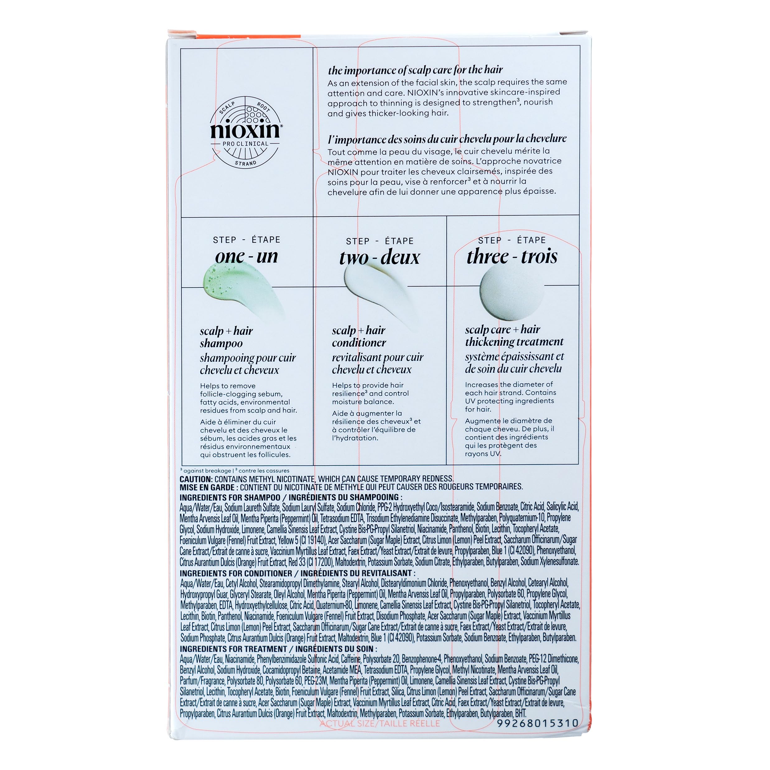 NIOXIN System Kits | Scalp + Hair Thickening | 1 Month Supply | Natural, Colored & Damaged Hair with Light to Progressed Thinning | Strengthen & Boost Hair Density with Niacinamide & Biotin