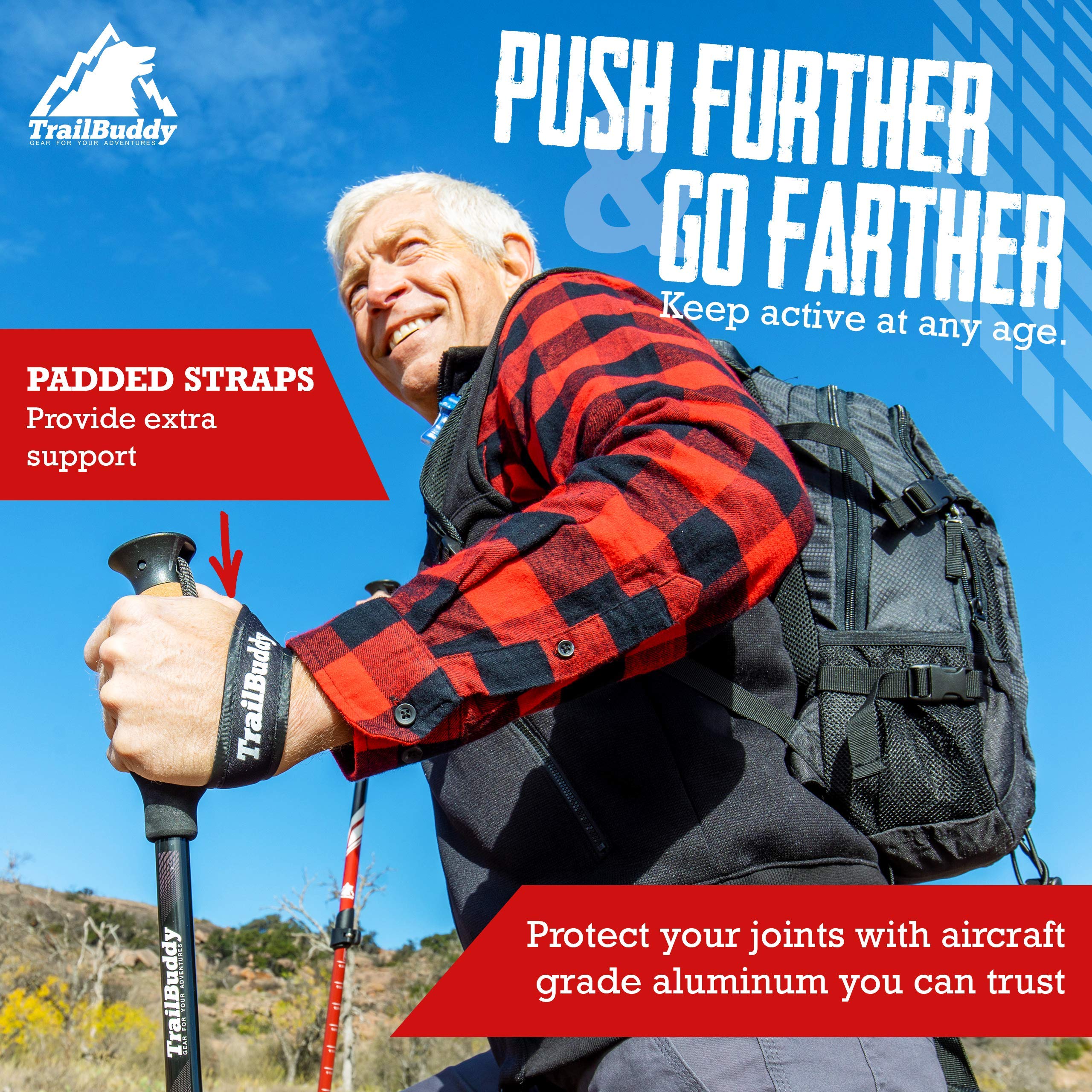 Buy now TrailBuddy Trekking Poles â€“ Lightweight 7075 Aluminum Hiking Poles for Women, Men & Seniors â€“ Collapsible or Foldable Walking Sticks for Travel, Trails & Balance at indiglob india