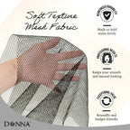 DONNA Deluxe Soft Weaving Net 17.5″ × 26″ – Triple Helix Structure Hair Net for Sew-in Weave Styles, Soft Texture Fits Scalp Contour, Durable & Flexible Mesh Fabric for Salon and Home Use, Black