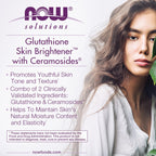 Buy now NOW Foods Solutions, Glutathione Skin Brightener with CeramosidesÂ®, Moisturizing and Illuminating, 30 Veg Capsules at indiglob india