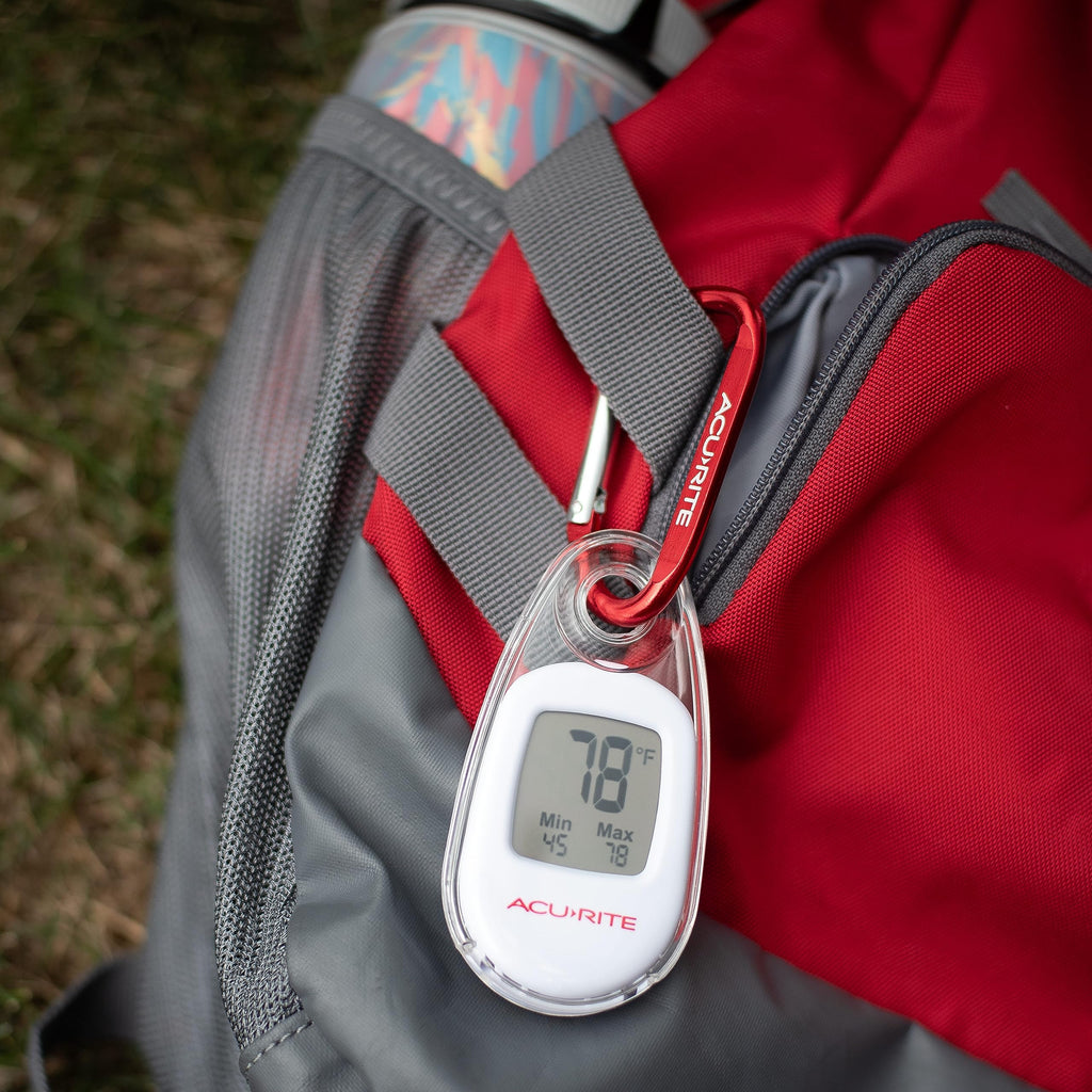 AcuRite (00333) Portable Digital Indoor/Outdoor Thermometer with Carabiner