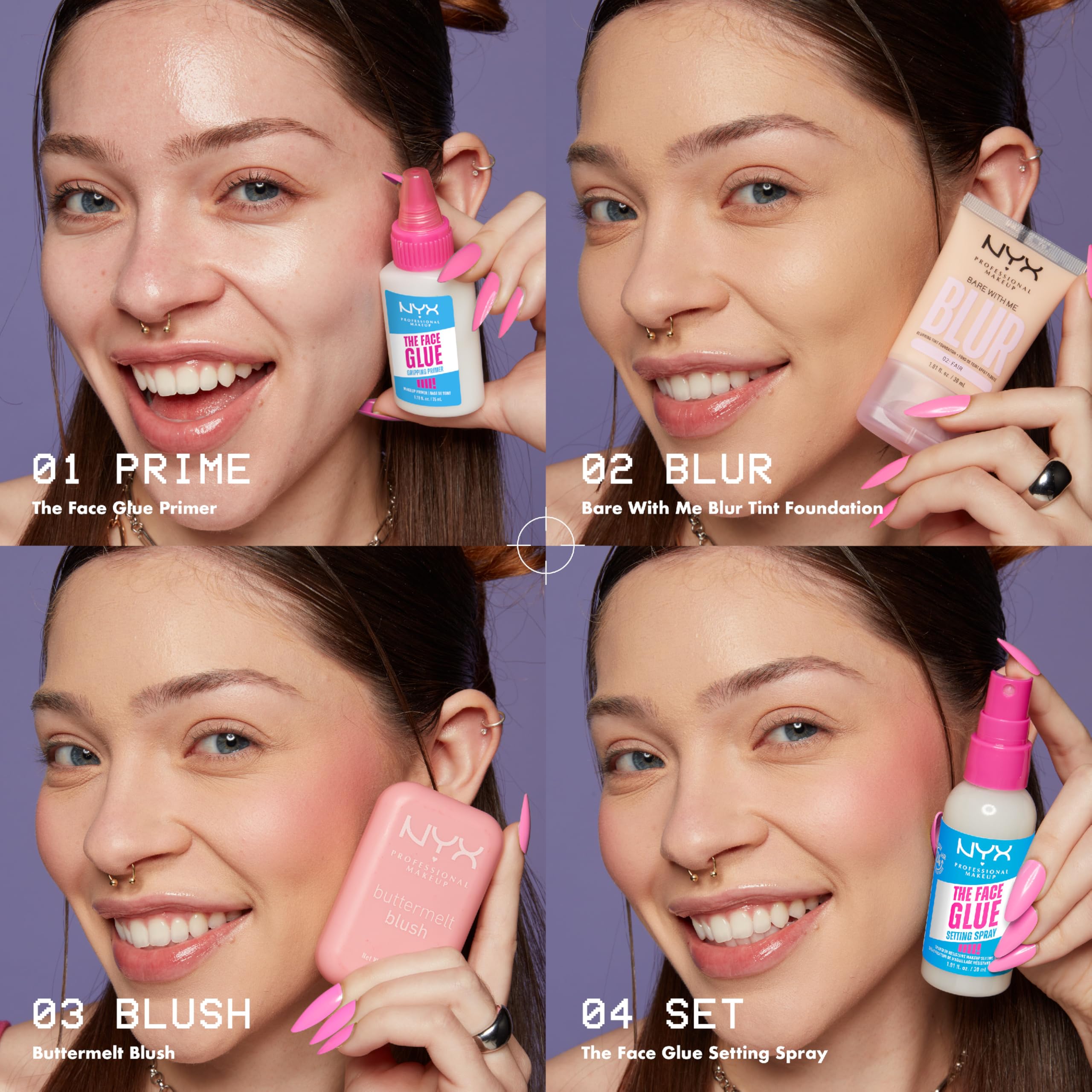 Buy now NYX PROFESSIONAL MAKEUP The Face Glue Setting Spray, Transfer-Resistant Waterproof Setting Spray, Up to 24HR Make Up Wear at indiglob india