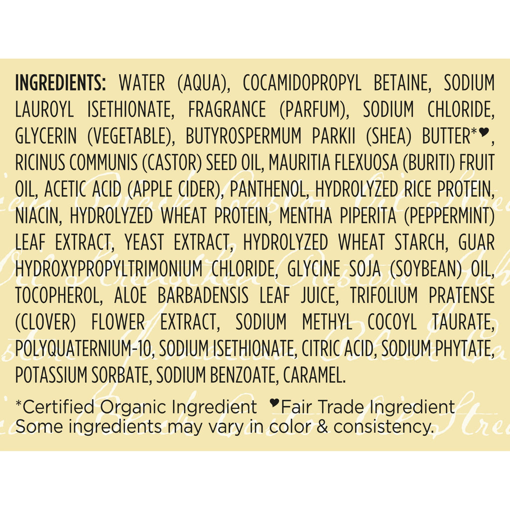 Shea Moisture Strengthen and Restore Shampoo for Damaged Hair 100% Pure Jamaican Black Castor Oil Cleanse and Nourish 13 oz | For damaged hair - remove build up, strengthen, and restore hair with Shea Butter, Peppermint, and Apple Cider Vinegar.