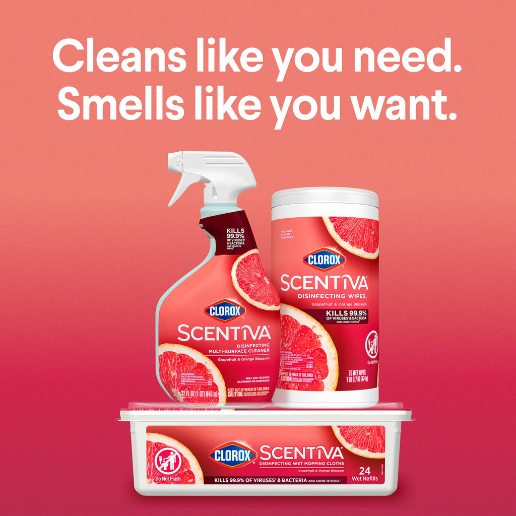 Buy now Clorox Scentiva Disinfecting Wipes, Grapefruit and Orange Blossom, 75 Ct., Pack of 3 (Pack May vary) at indiglob india