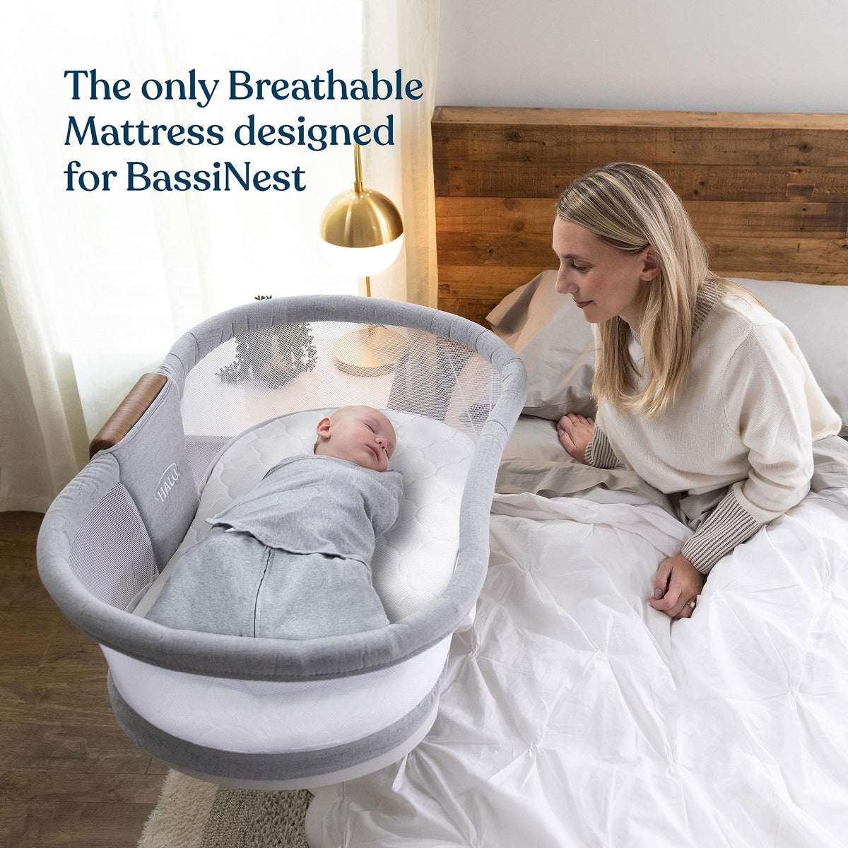 HALO DreamWeave Breathable Mesh BassiNest Pad – 100% Washable Cover and Core – Hypoallergenic, Non-Toxic Materials