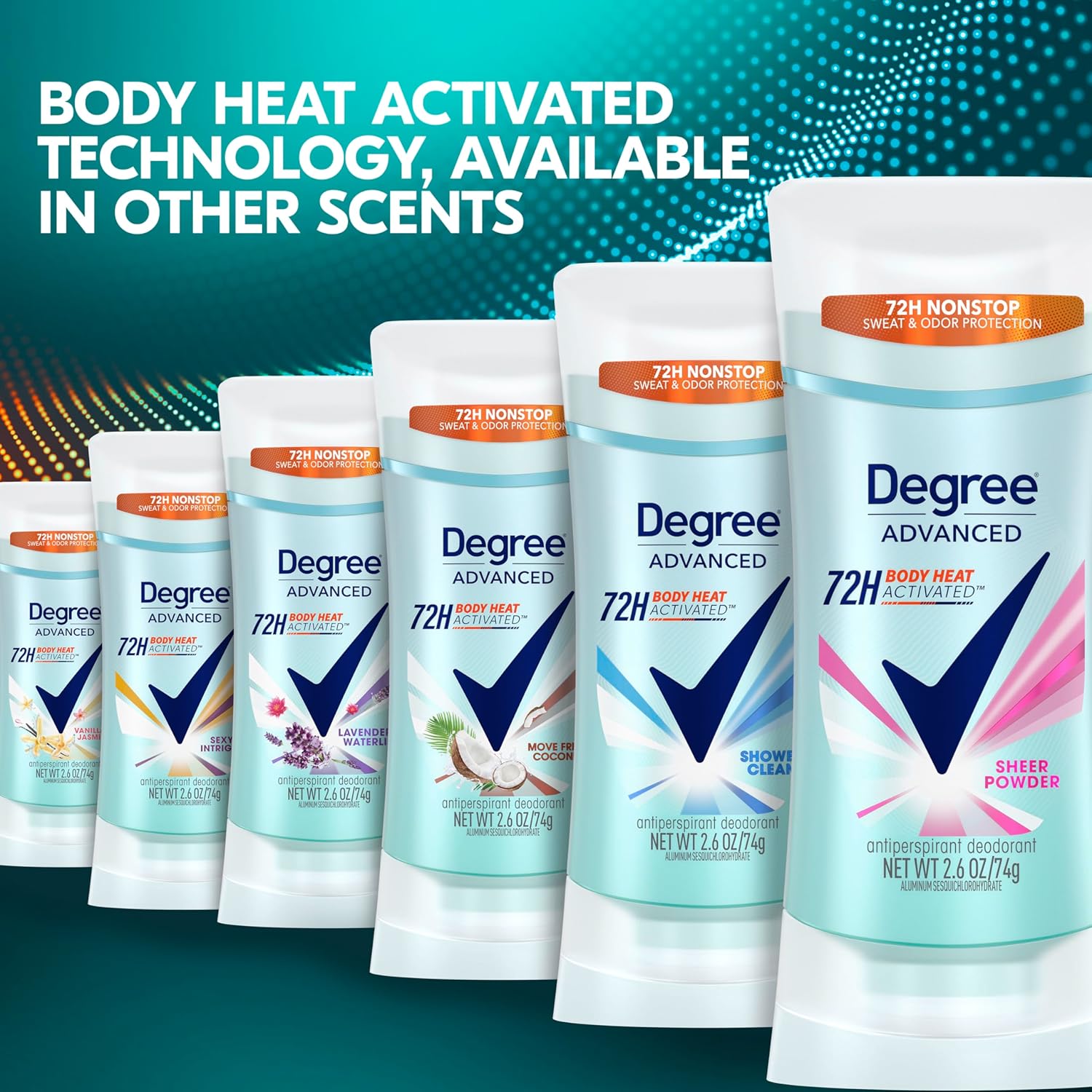 Buy now Degree Advanced Protection Antiperspirant Deodorant Sheer Powder for 72-Hour Sweat & Odor Control for Women, with Body Heat Activated Technology, 2.6 oz at indiglob india