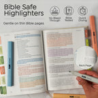 BLIEVE Bible Highlighters No Bleed Through, Color Coded, Dual Tip, 8 Pack