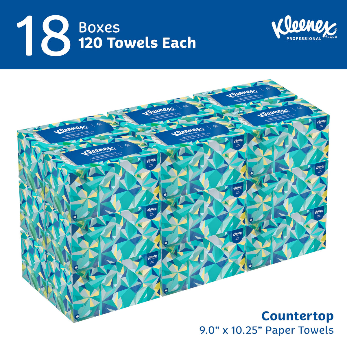 Kleenex Professional Paper Hand Towels, Bulk, 18 Boxes x 120 Sheets (01701)
