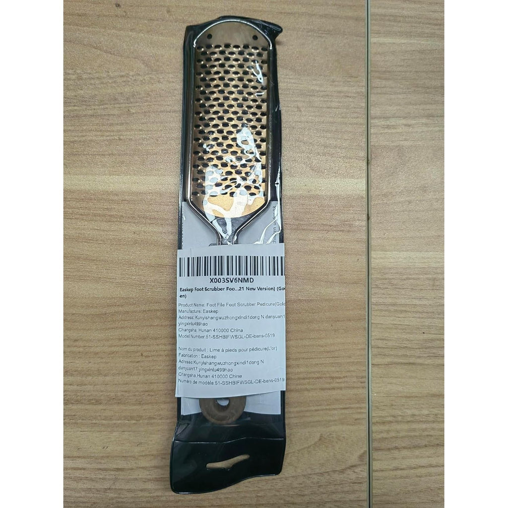 Buy now Foot File Foot Scrubber Pedicure - Callus Remover for Feet Easkep Professional Grater Rasp Foot Scraper Corns Callous Removers Cracked Dead Skin Remover for Dry and Wet Feet (Golden) at indiglob india