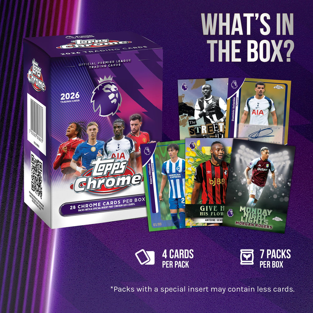 2026 Topps Chrome Premier League Soccer - Factory Sealed - Value Box