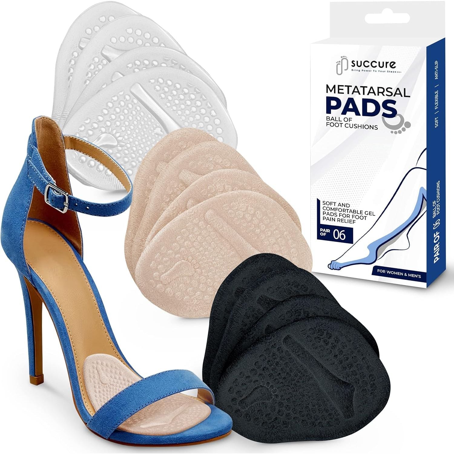 Buy now 2 Pair Metatarsal Pads - Ball of Foot Cushions for High Heel Comfort - Heel Inserts - 0.12in Thick Morton's Neuroma Relief Pads - Foot Pads for Balls of Feet Multicolor at indiglob india