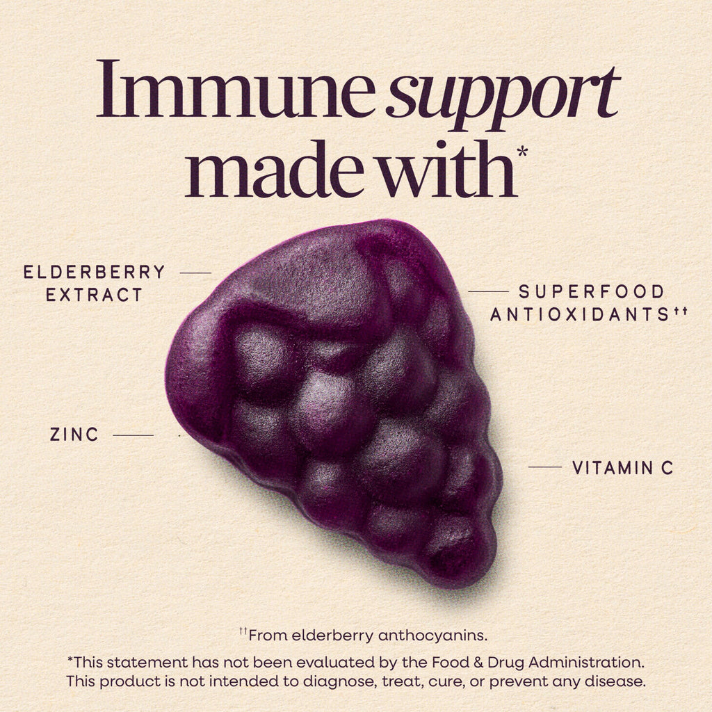 Nature's Way Sambucus Kids Elderberry Immune Gummies, Ages 2+, 60 ct | Daily Immune Support Gummy with Black Elderberry Extract, Vitamin C and Zinc, for Children Ages 2+*