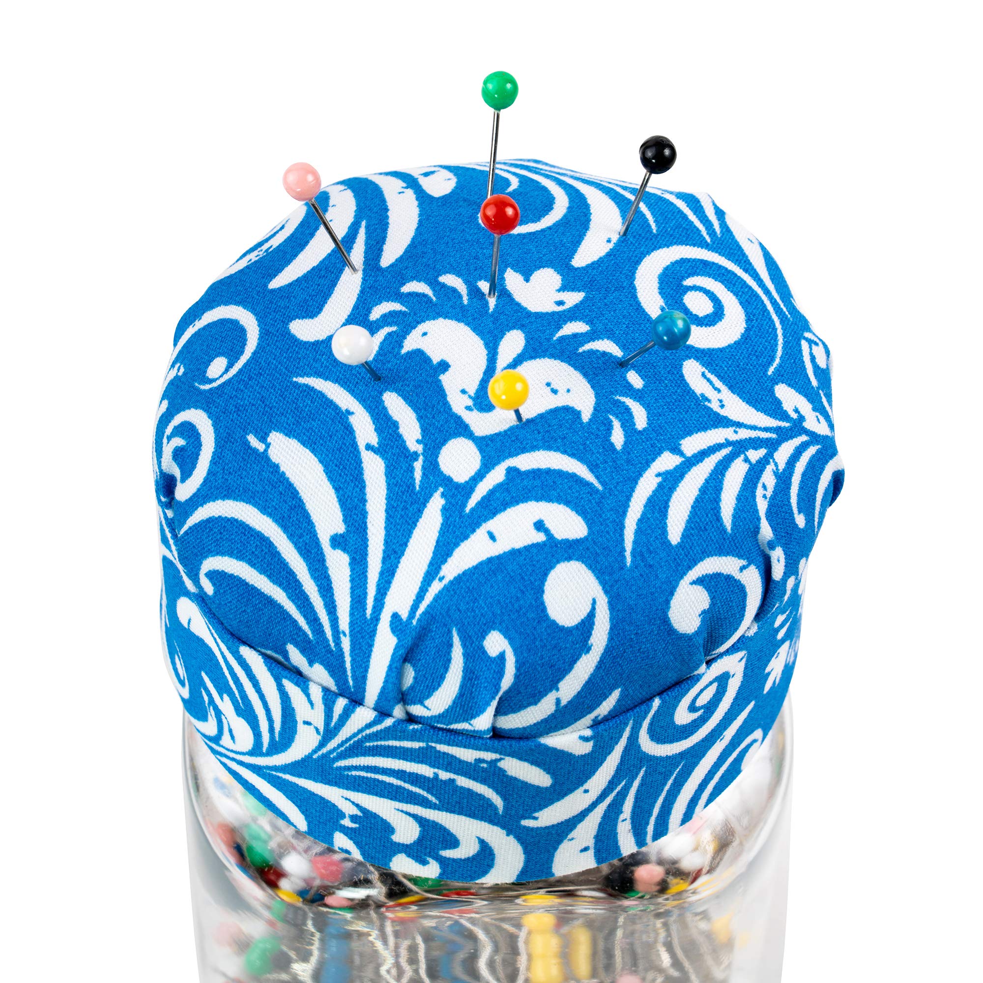 Buy now Singer 47040 1-Inch Ball Head Jar with Pin Cushion Lid, Multicolor at indiglob india