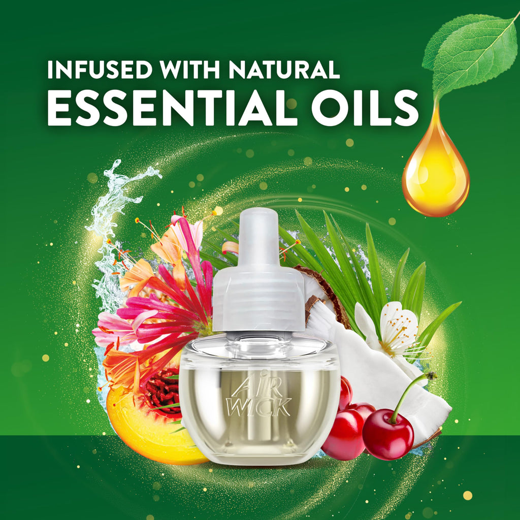 Air Wick Plug In Air Freshener Refills, Lush Honeysuckle & Sweet Peach, 4ct