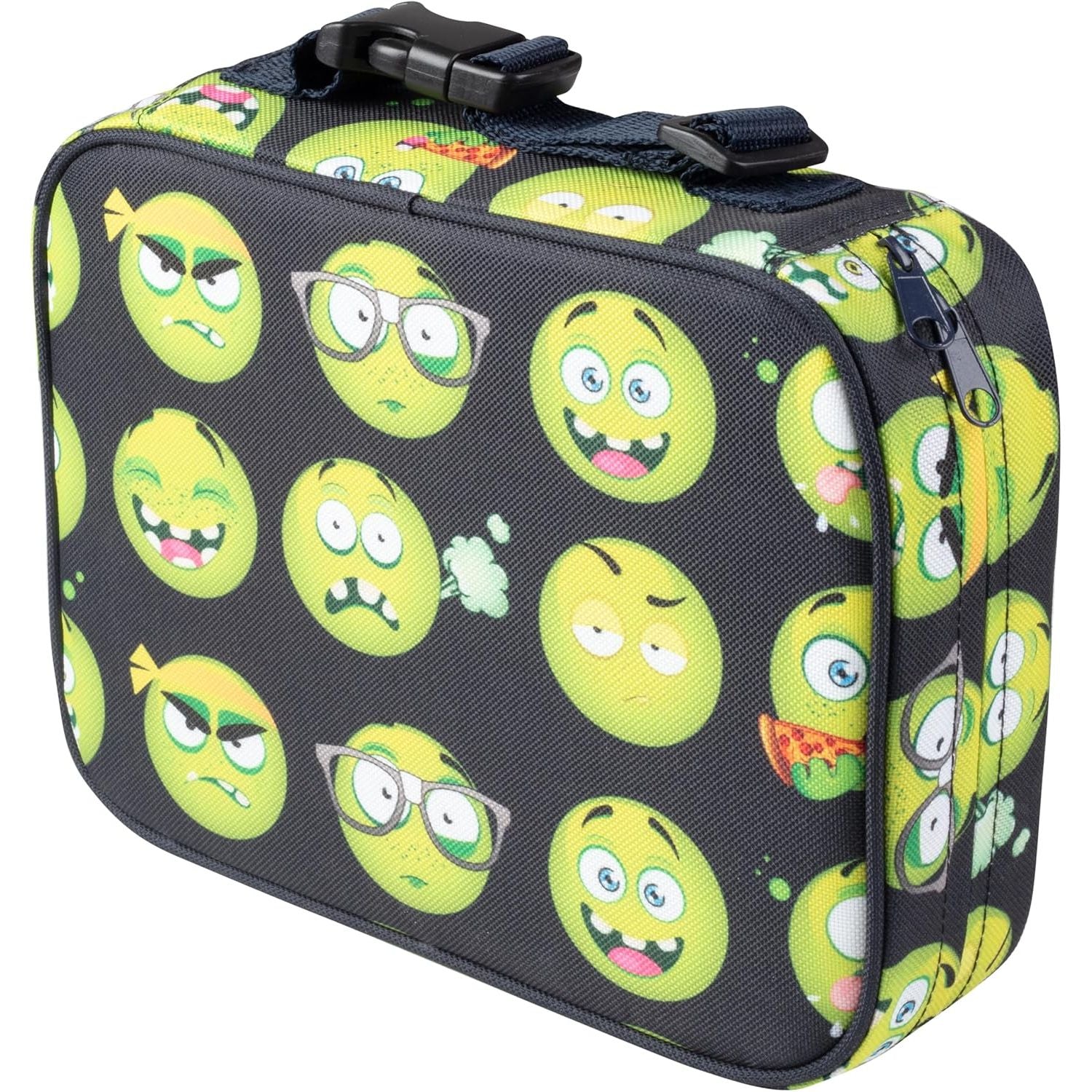 Buy now Bentology Lunch Box for Boys- Kids Insulated, Durable Lunchbox Tote Bag Fits Bento Boxes, Containers Jars & Water Bottles- Reusable School Lunch Sleeve Keeps Food Hotter or Colder Longer- Emoji Emoji at indiglob india