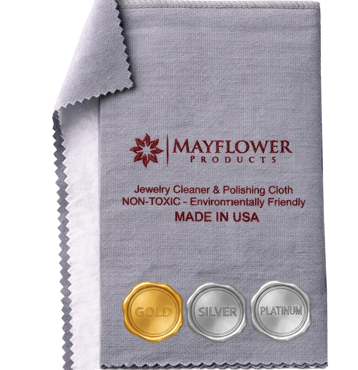 Pro Size Polishing Cleaning Cloth Made in USA for Gold, Silver, Platinum. Pure Cotton Eco Friendly Tarnish Remover Cleaner Large 11 x 14 Inch. Shines Jewelry Like New. Cleans Coins Watches Silverware