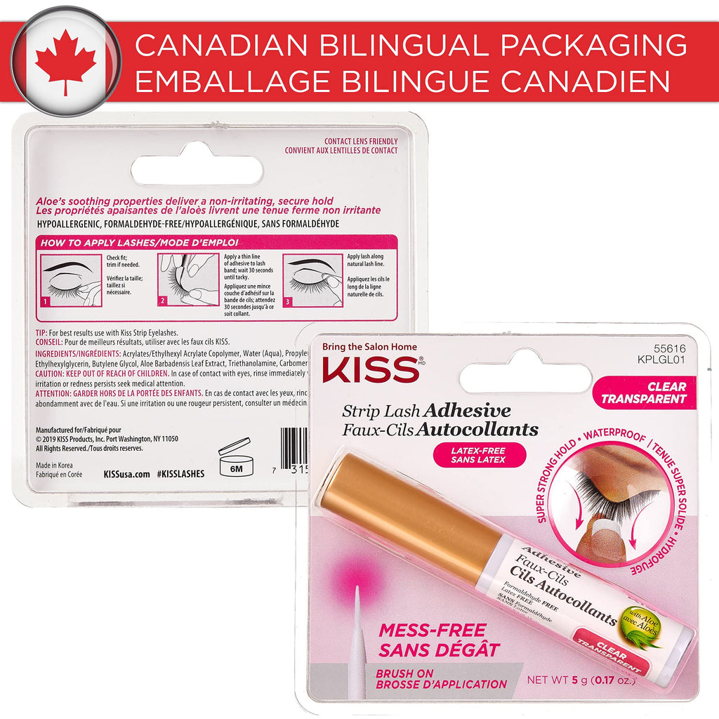 Buy now KISS Lash Adhesive, Lash Glue, 24hr Strip Eyelash Adhesive, Clear, Includes Lash Adhesive, Long Lasting Wear, Can Be Used with Strip Lashes and Lash Clusters at indiglob india