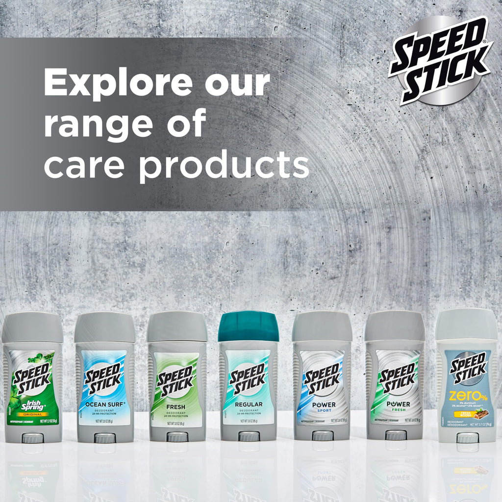Speed Stick Aluminum Free Men's Deodorant, Regular, 3 oz (4 Pack) | 24-HR Sweat and Odor Protection, Underarm Antiperspirant for Men, Male Grooming, Everyday Use, Active Lifestyles