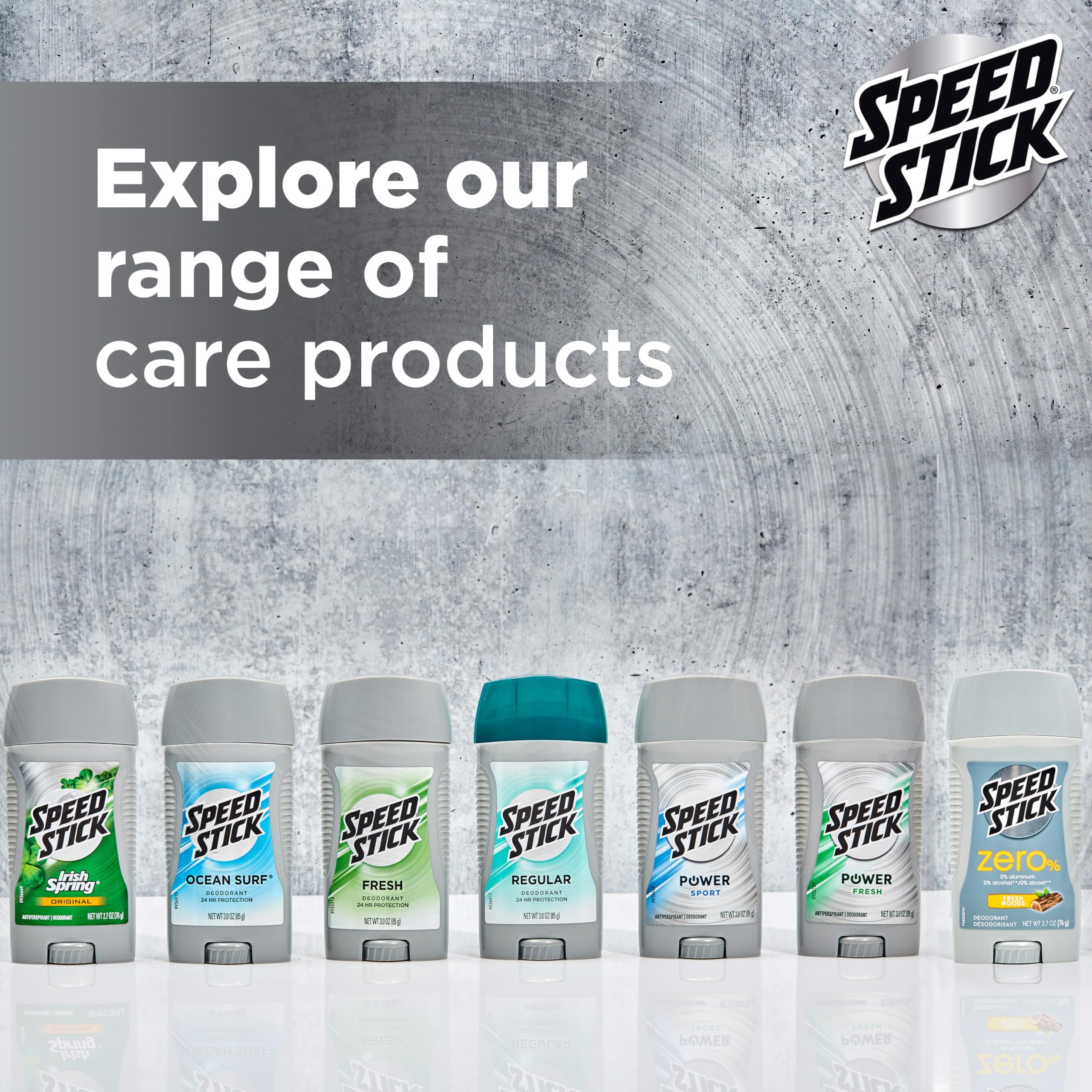 Speed Stick Aluminum Free Men's Deodorant, Regular, 3 oz (4 Pack) | 24-HR Sweat and Odor Protection, Underarm Antiperspirant for Men, Male Grooming, Everyday Use, Active Lifestyles