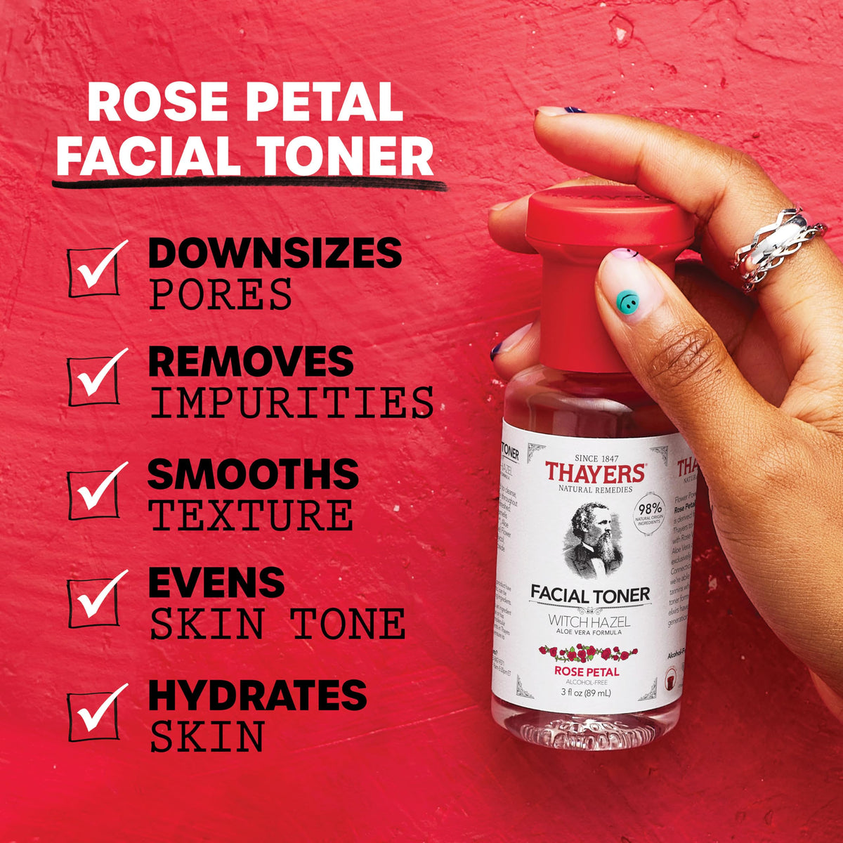 THAYERS Purify & Hydrate Skin Care Set, Rose Petal Face Toner & Milky Toner