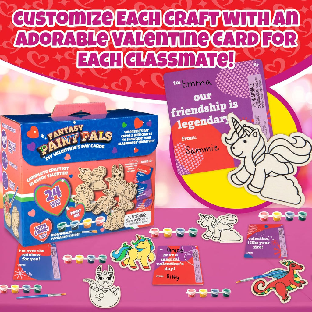 Buy now Unicorn & Dragon Wood Painting Kits (24ct)- Perfect Goodie Bag Party Favors for Kids Birthday Party -Each has a Wood Craft, Paints, Brush & Sticker for Boys & Girls - Kids Multi-Item Party Favor Packs at indiglob india