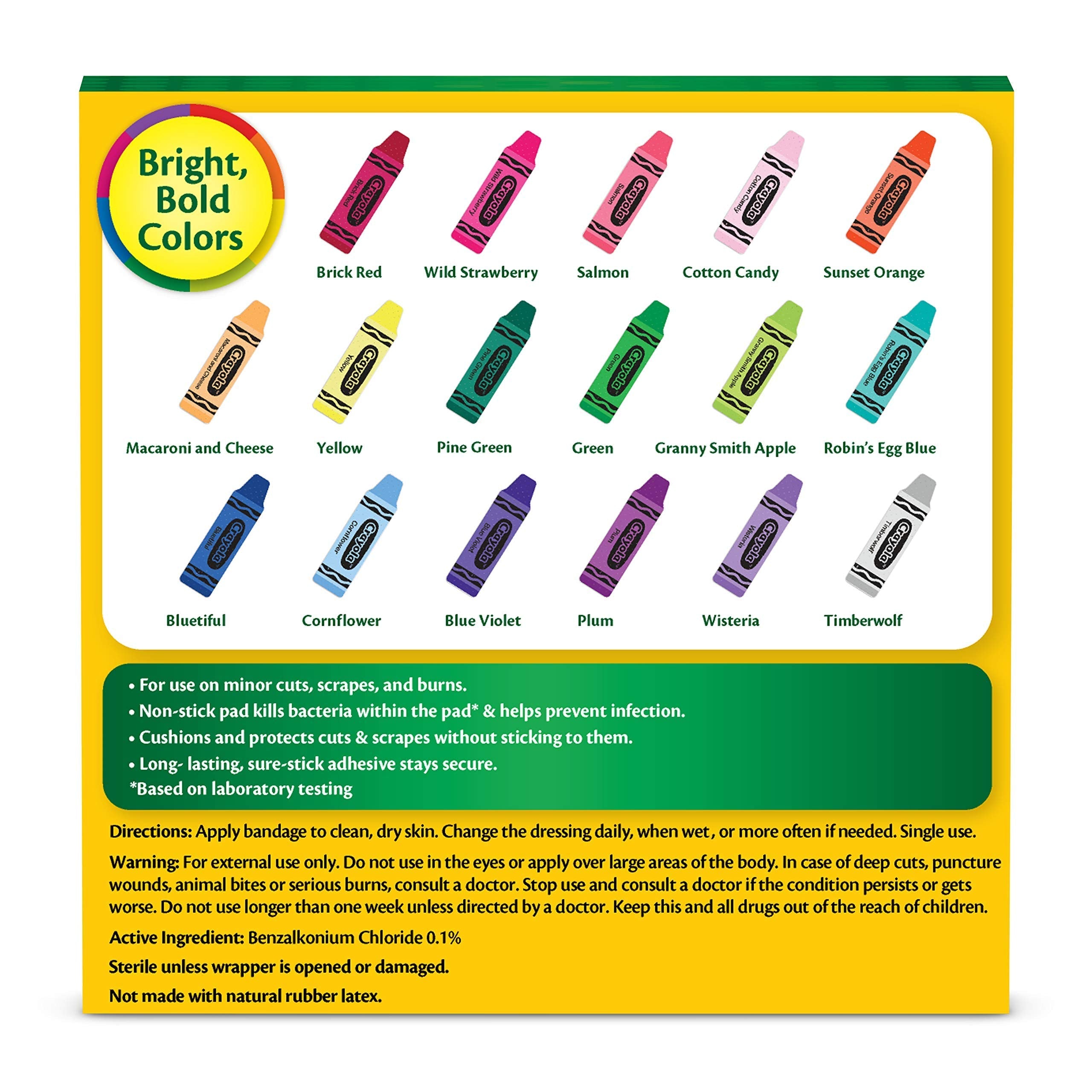 Buy now Crayola Shaped Kids Bandages, 100 CT | Great for Birthdays, Party Supplies, Stickers, Stocking Stuffer or White Elephant Gift | Adhesive Bandages for Minor Cuts, Scrapes, & Burns at indiglob india