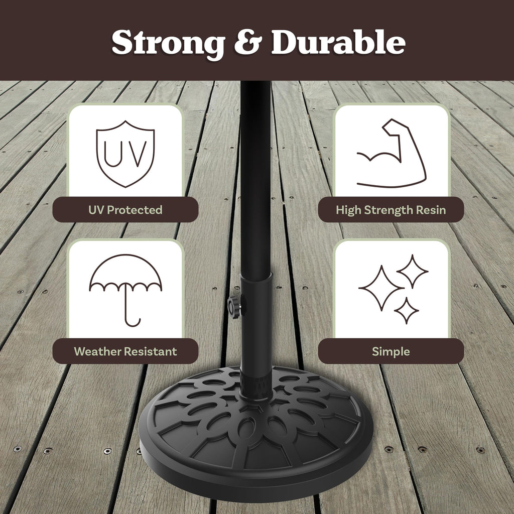 Pure Garden Outdoor Umbrella Base, 19lb, Black