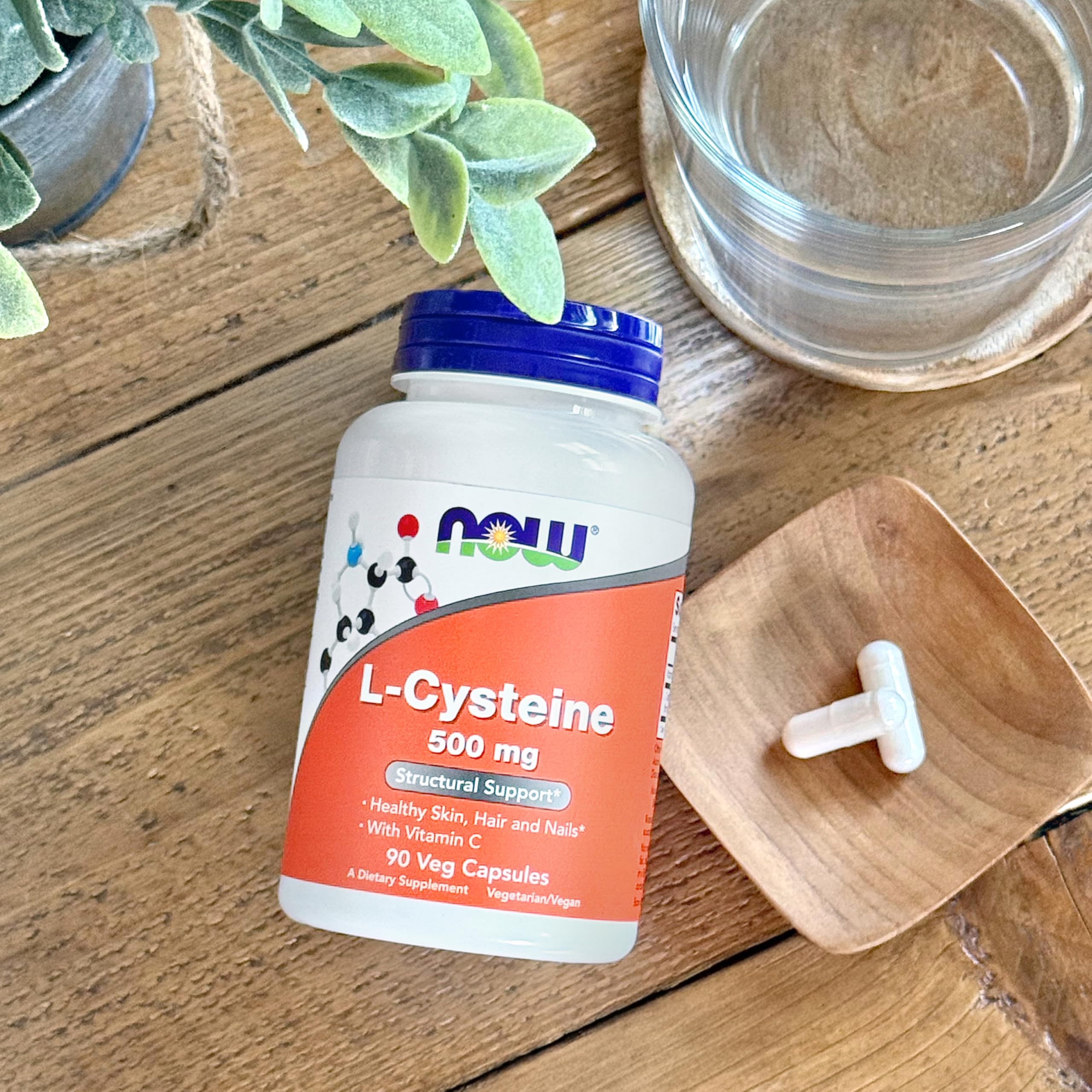 Buy now Now Supplements L-Cysteine 500 mg, 90 Veg Capsules - Healthy Skin, Hair, and Nails* with Vitamin C at indiglob india