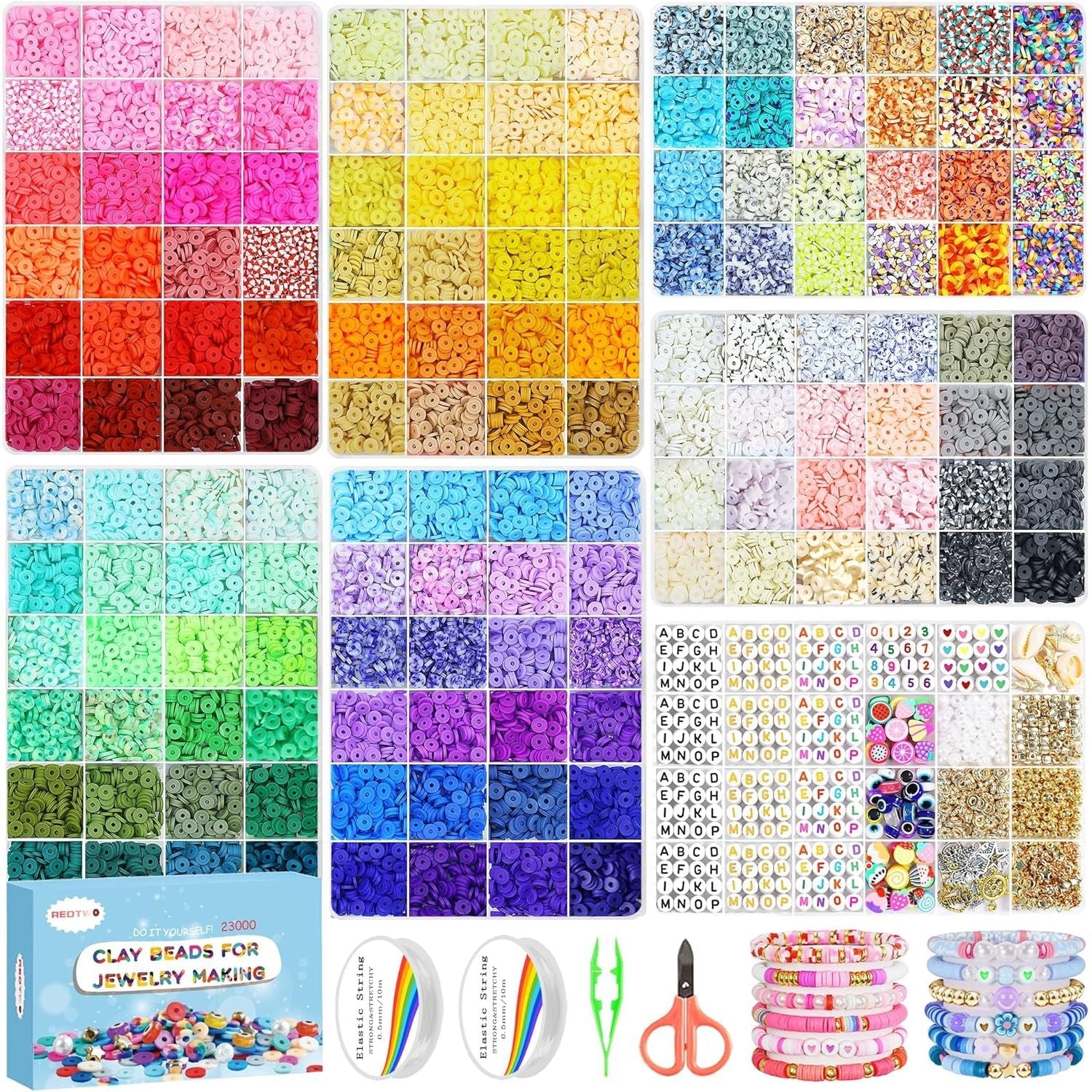Buy now Redtwo Friendship Bracelet Kit Concert Bracelets Merch, 2 boxs 7200pcs Clay Beads Jewelry Making Kit with Number Letter Beads Album Inspired Bracelets Gift for Girls Kids Teen Crafts 144 Colors at indiglob india