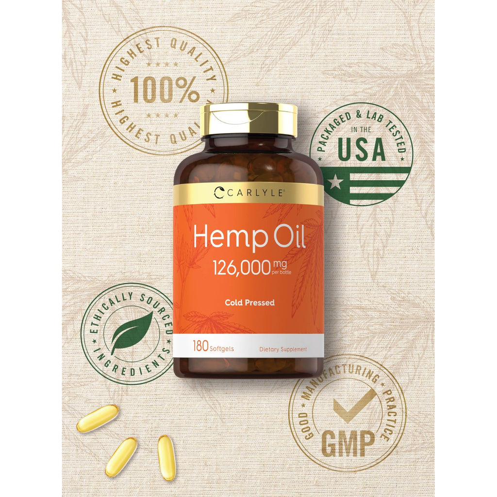 Carlyle Hemp Oil Softgel Capsules | 126,000 mg | 180 Count