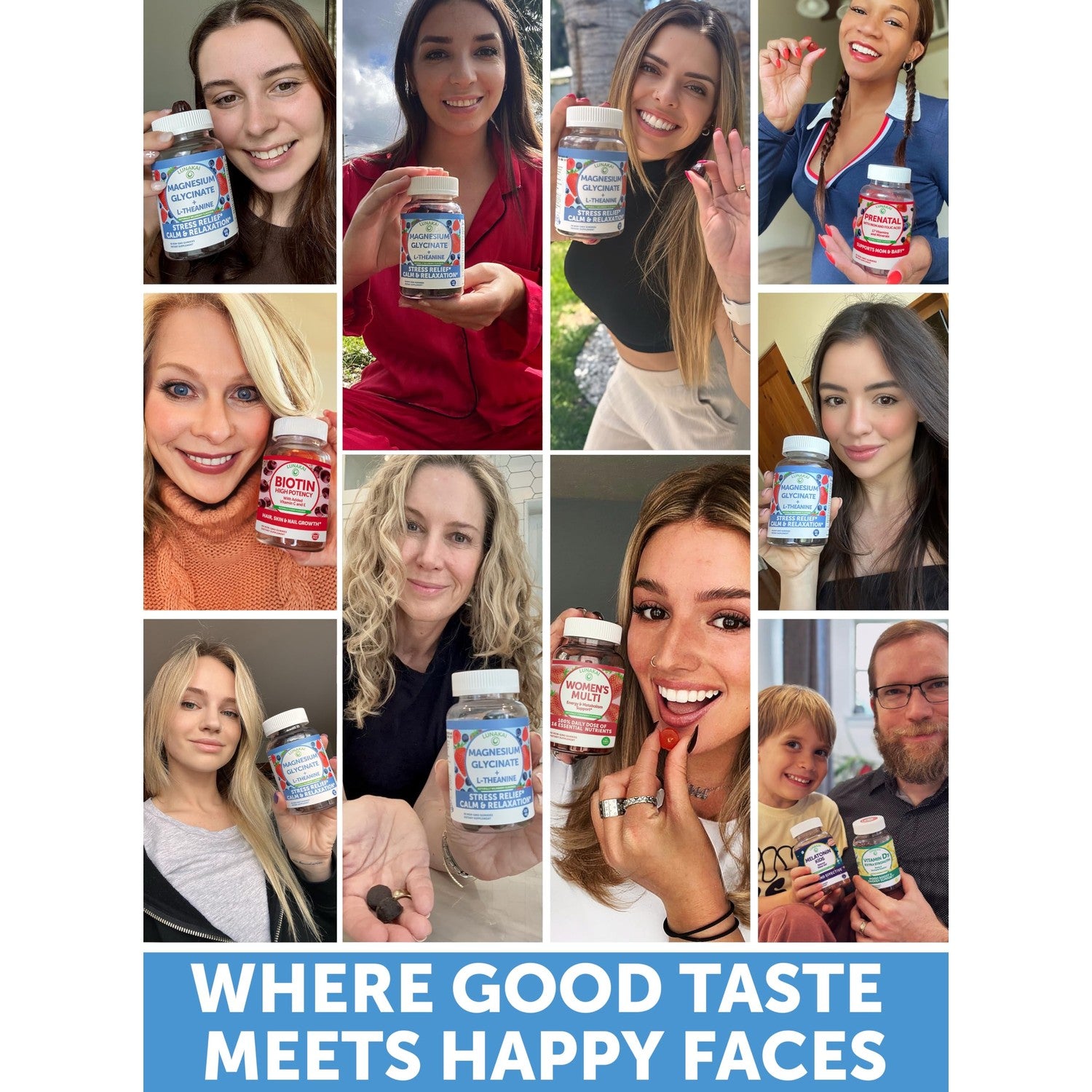 Lunakai USA Made Magnesium Glycinate Gummies 426mg with L-Theanine – Calm, Sleep, Stress Relief for Adults & Kids, Non-GMO, Vegan, 60ct