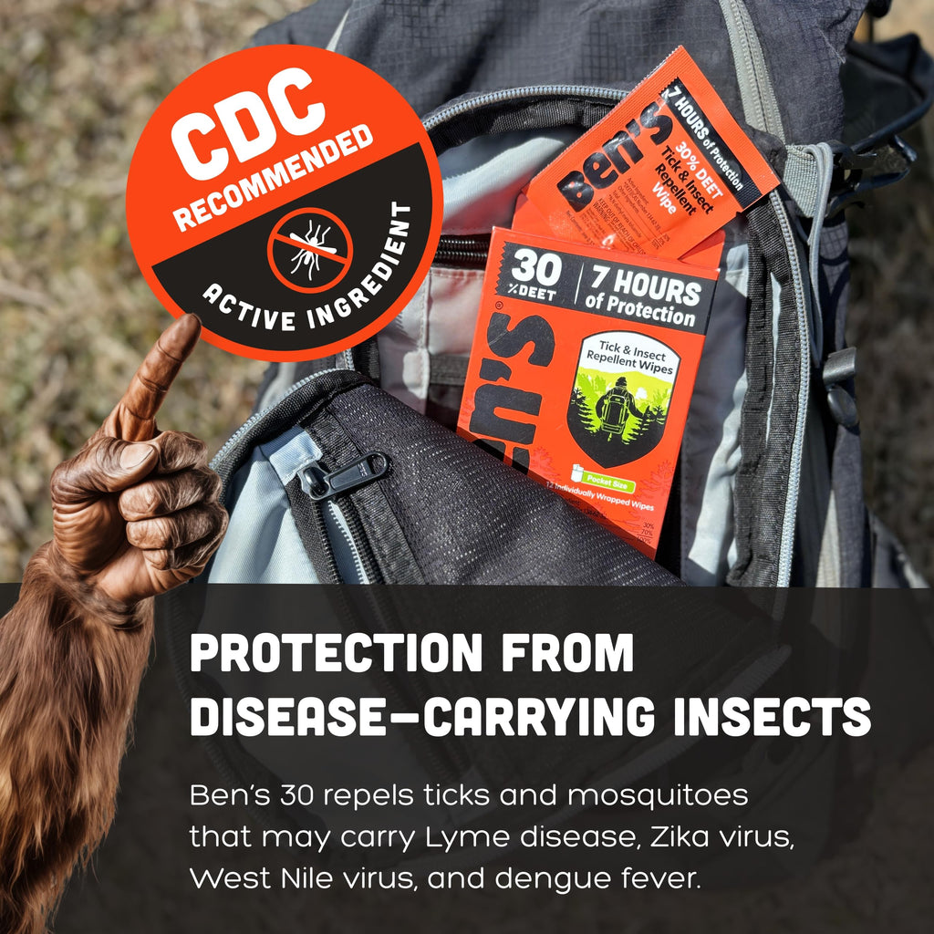 Ben's Tick & Insect Repellent Wipes, 30% DEET, 12 Wipes, 4 Pack