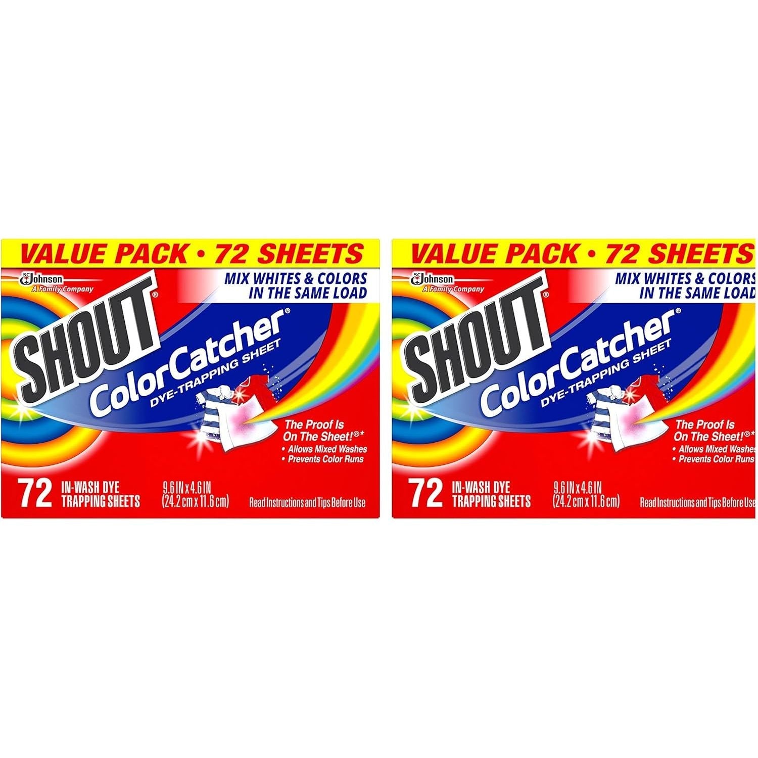 Buy now Shout Color Catchers for Laundry, Allow Mixed Washes, Prevents Color Runs and Maintains Original Clothing, 72 Count 72 Count (Pack of 2) at indiglob india
