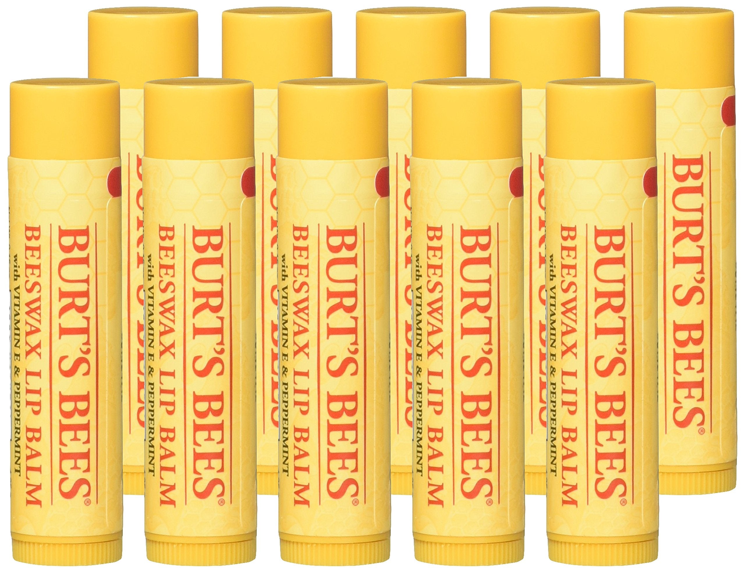 Buy now Burt's Bees Beeswax Lip Balm with Vitamin E & Peppermint 0.15 oz (Pack of 10) at indiglob india