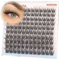 PHKERATA Spider Lash Clusters Natural Eyelash Clusters, Fluffy D Curl Cluster Eyelash Extensions, 12-14-16mm Wispy Individual Lashes with Soft Thin Band