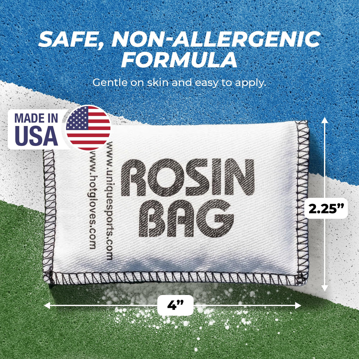 Tourna Rosin Bag – Tennis & Pickleball Grip Enhancer – Dry Hand Grip Powder for Sweat Control – Non-Slip Sports Rosin for Racket and Paddle Sports – Made in USA